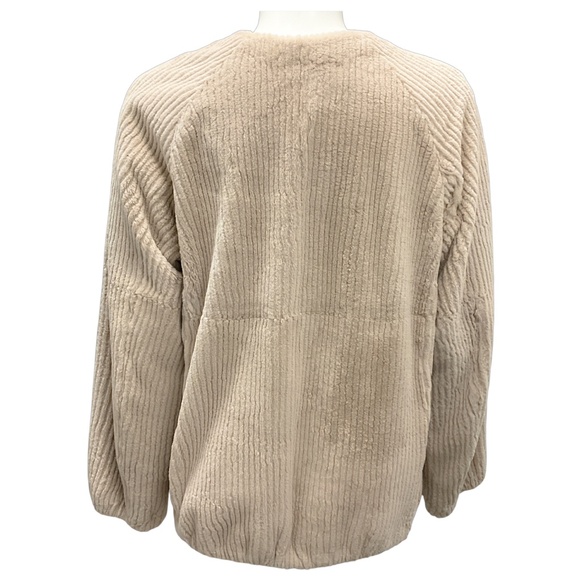 FLEURETTE VAGUE RABBIT FUR FULL ZIP JACKET - Picture 3 of 5